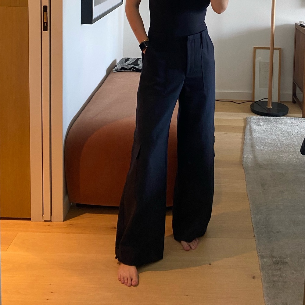 GANNI Wide Leg Cargo Pants, Dark Blue - Size 36 (US6) - Picture 11 of 11
